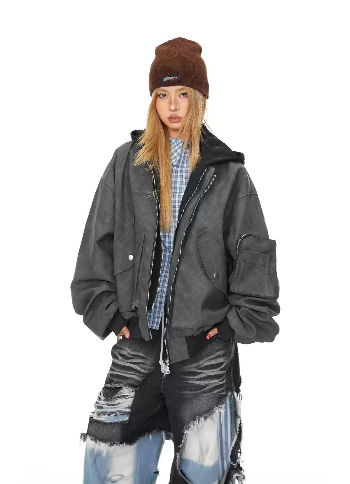 BB Multi Detail Layered Faux Leather Jacket-korean-fashion-Jacket-BB's Closet-OH Garments