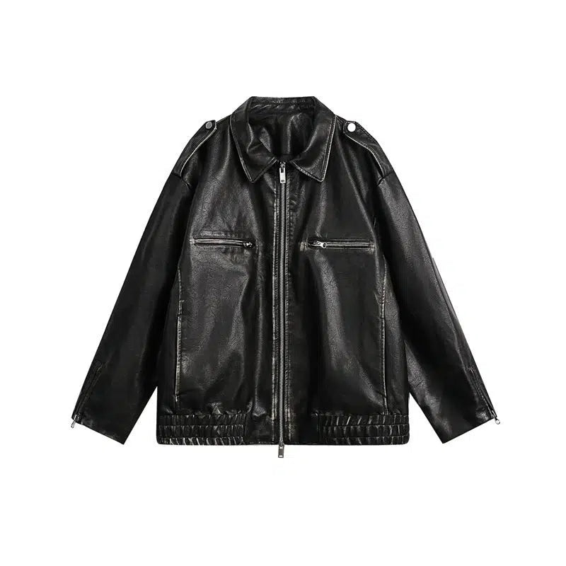 BB Multi-Zipper Faux Leather Jacket-korean-fashion-Jacket-BB's Closet-OH Garments