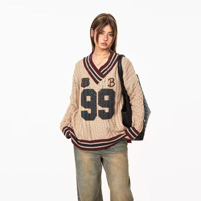 BB Number 99 School Style Sweater-korean-fashion-Sweater-BB's Closet-OH Garments