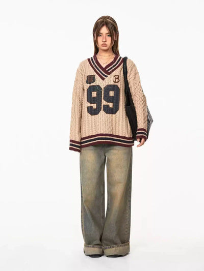 BB Number 99 School Style Sweater-korean-fashion-Sweater-BB's Closet-OH Garments