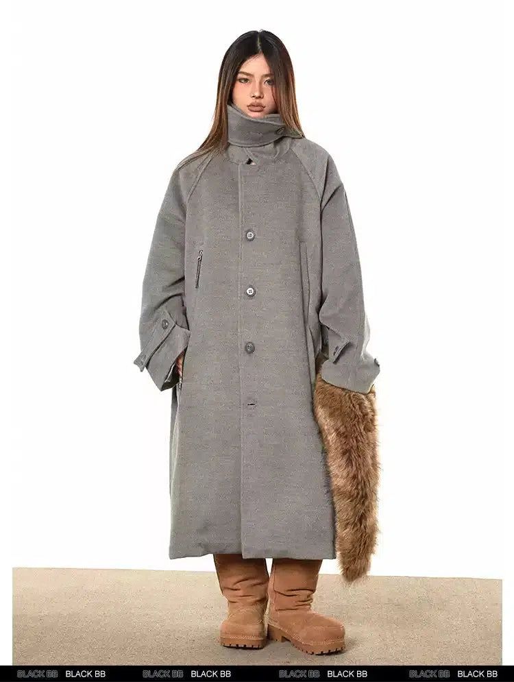 BB Oversized High Collar Long Coat-korean-fashion-Long Coat-BB's Closet-OH Garments