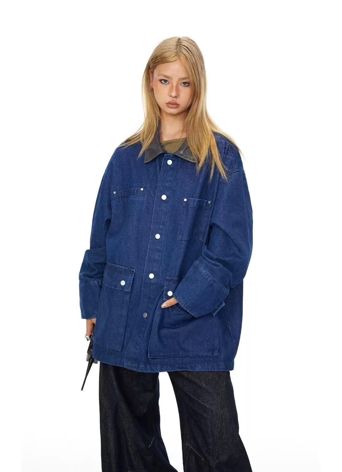 BB Oversized Multi-Detail Denim Jacket-korean-fashion-Jacket-BB's Closet-OH Garments