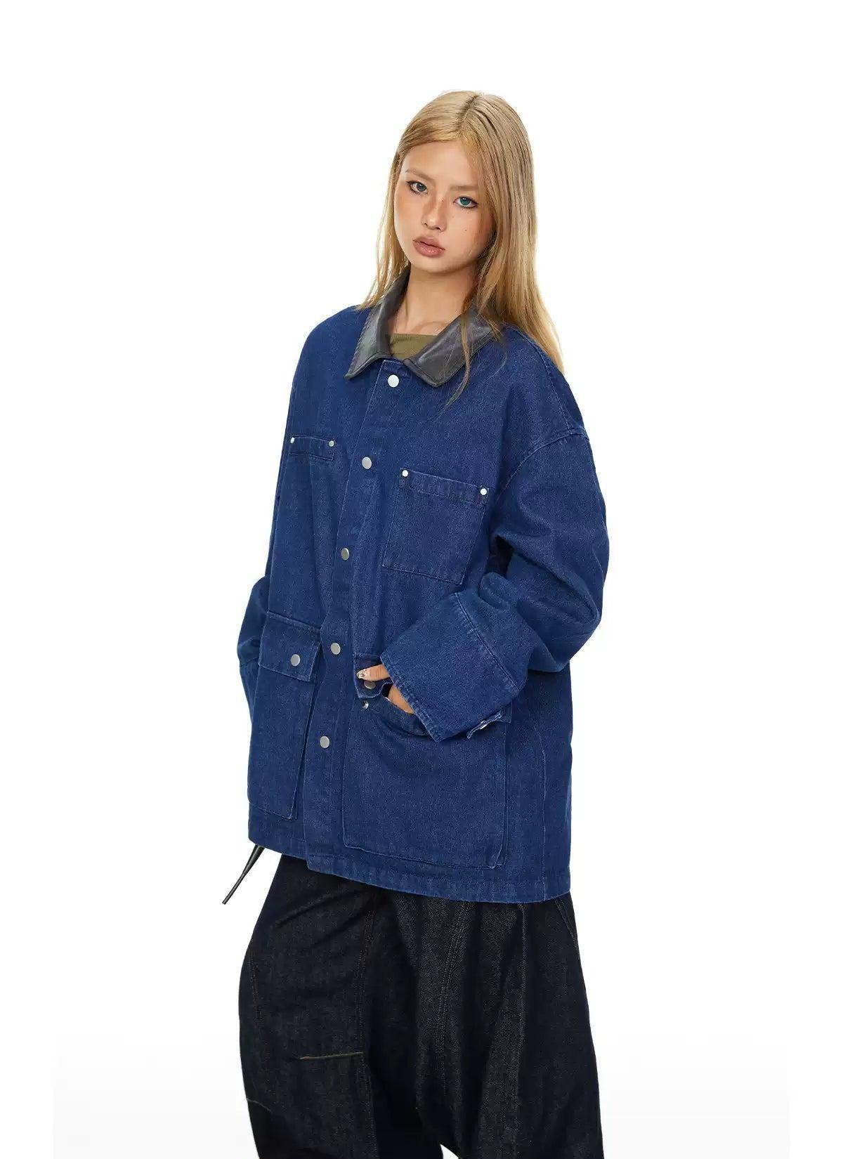BB Oversized Multi-Detail Denim Jacket-korean-fashion-Jacket-BB's Closet-OH Garments