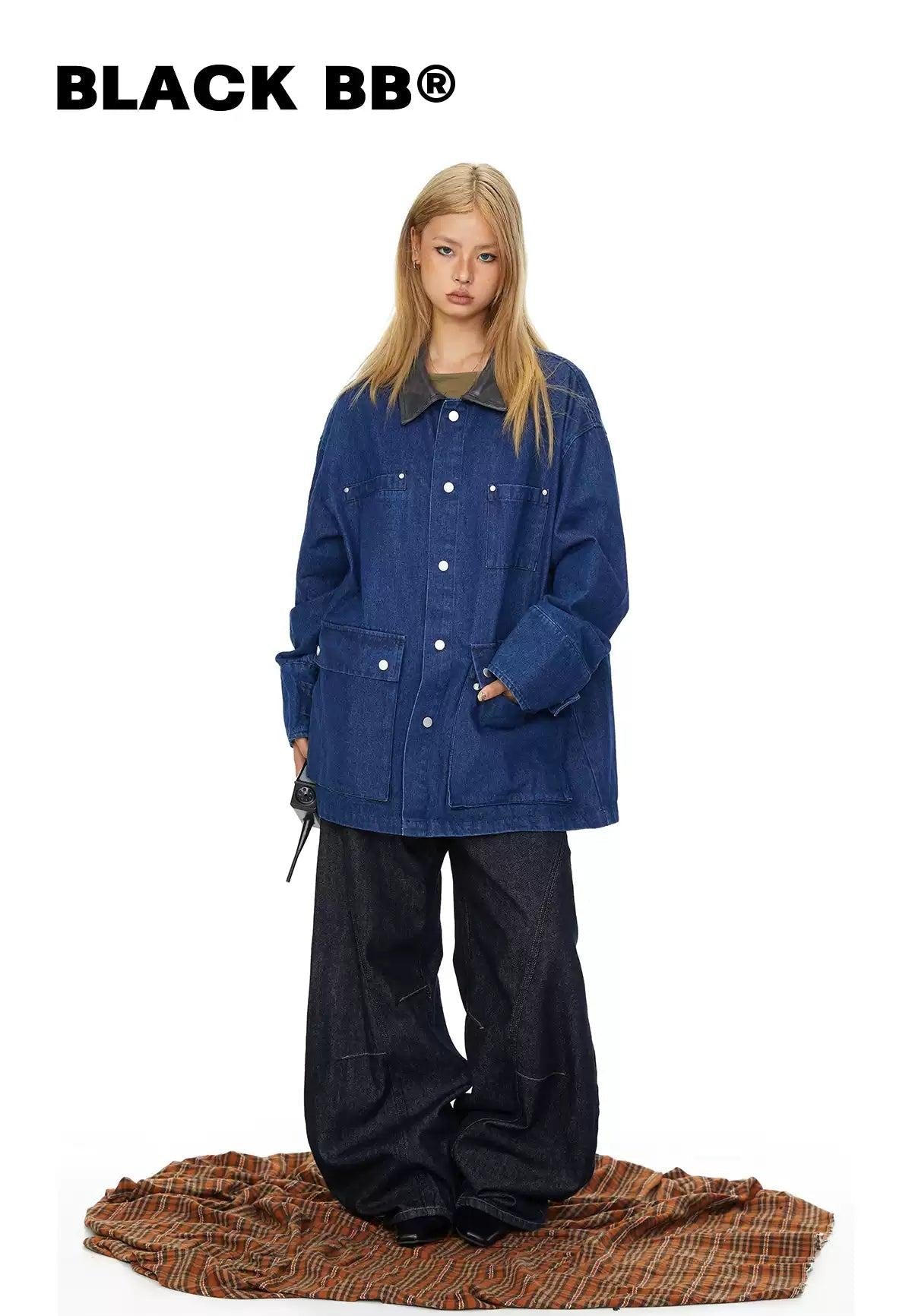BB Oversized Multi-Detail Denim Jacket-korean-fashion-Jacket-BB's Closet-OH Garments