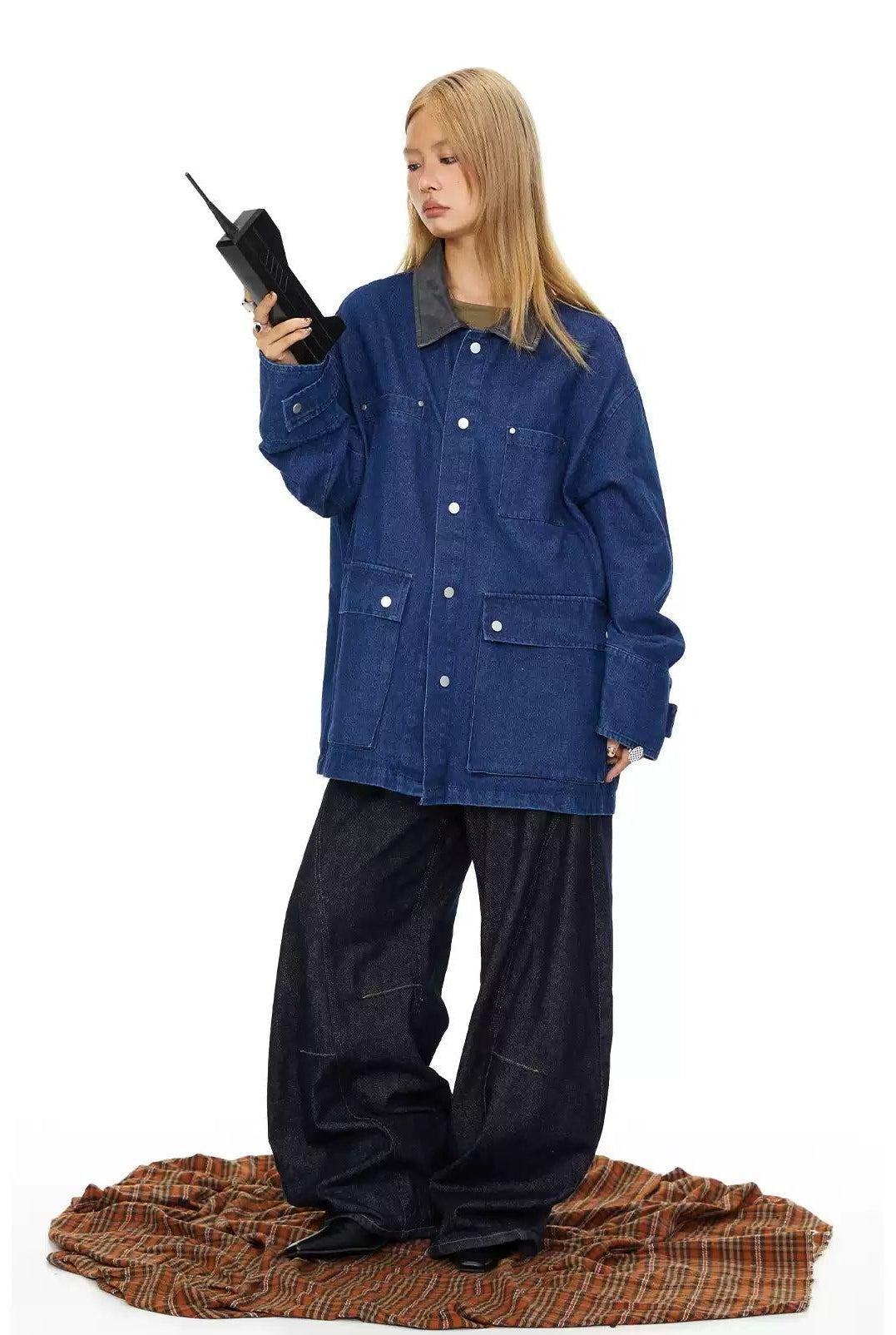 BB Oversized Multi-Detail Denim Jacket-korean-fashion-Jacket-BB's Closet-OH Garments