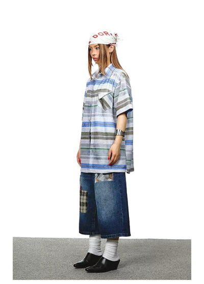BB Oversized Stripes Pocket Shirt-korean-fashion-Shirt-BB's Closet-OH Garments