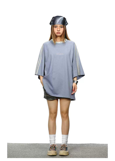 BB Oversized Three-Bar T-Shirt-korean-fashion-T-Shirt-BB's Closet-OH Garments
