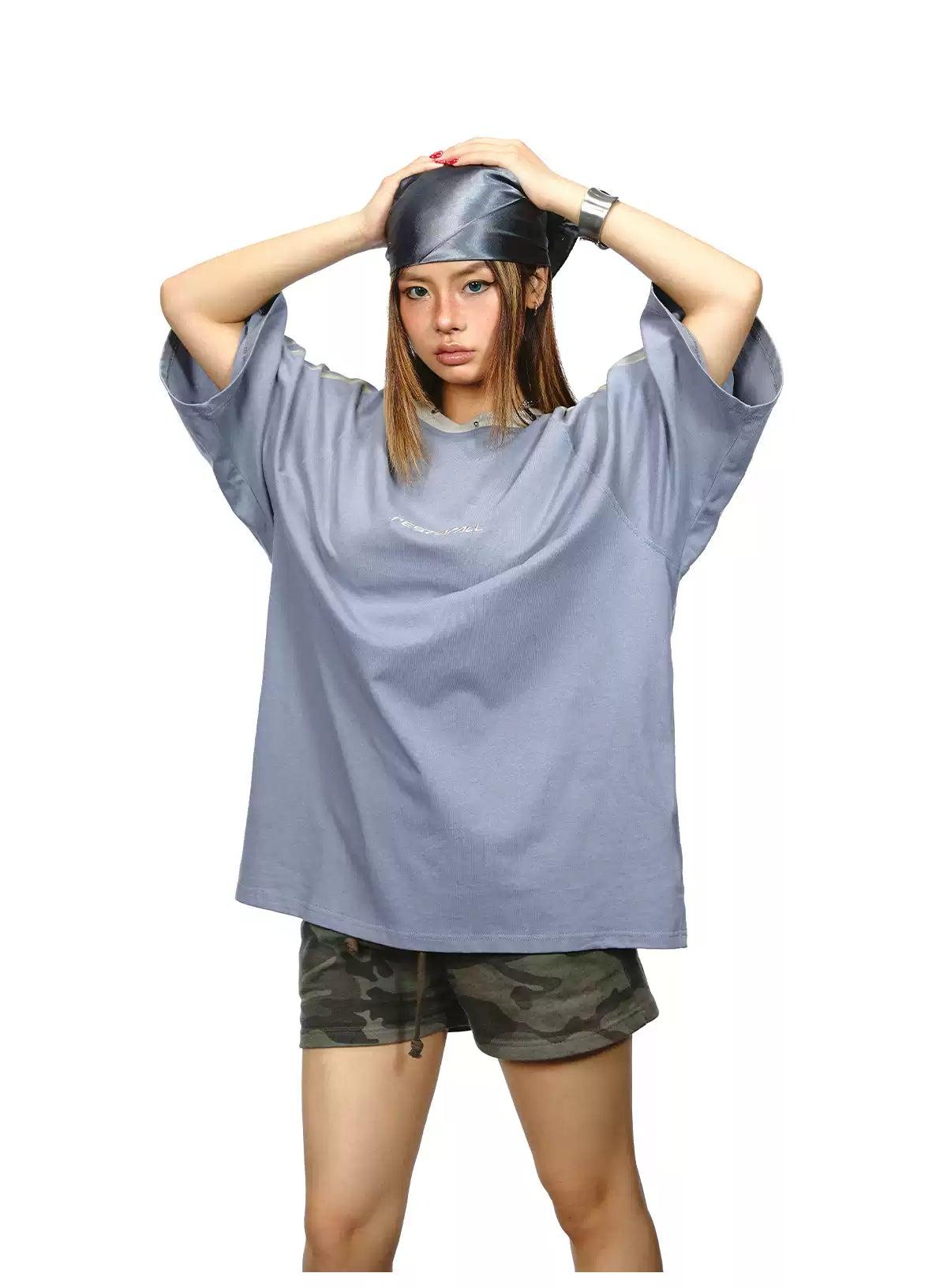 BB Oversized Three-Bar T-Shirt-korean-fashion-T-Shirt-BB's Closet-OH Garments