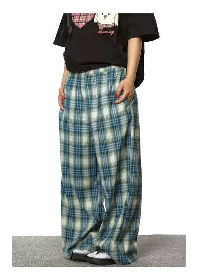 BB Plaid Waistband Pants-korean-fashion-Pants-BB's Closet-OH Garments