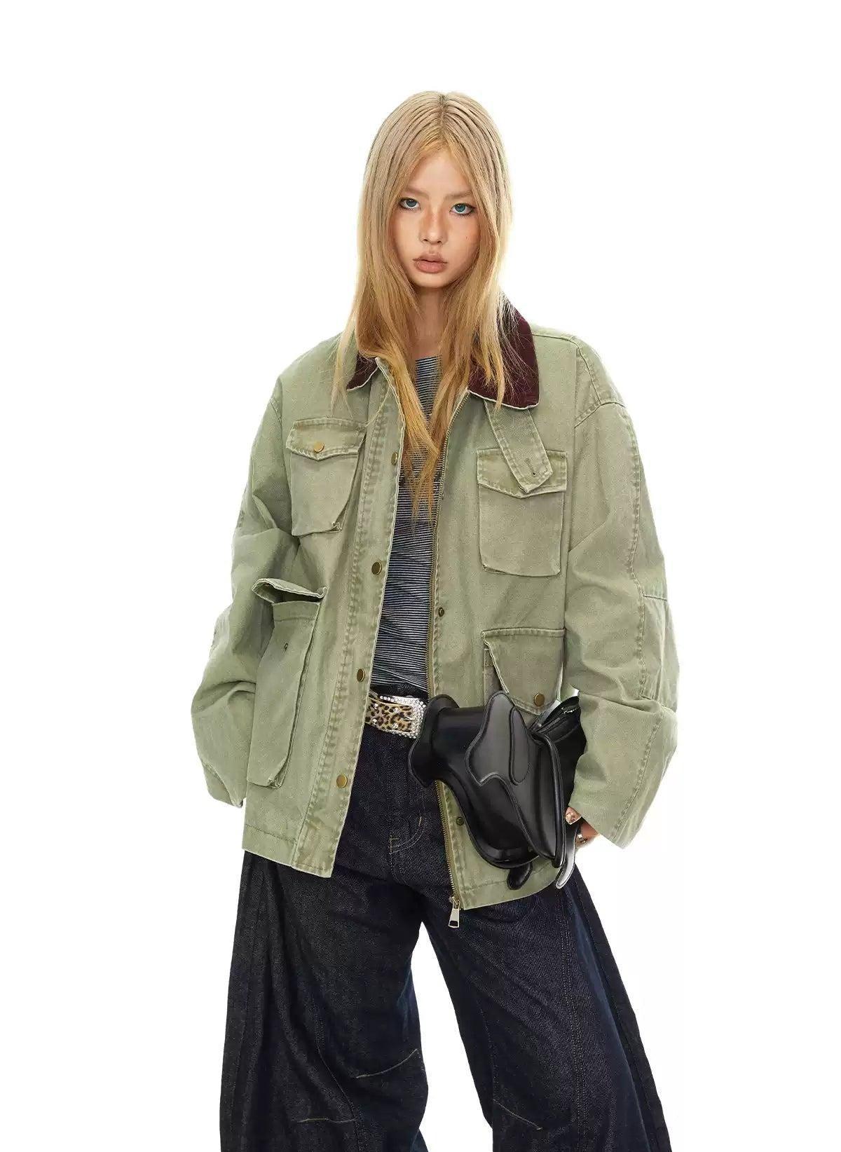 BB Snap Buttoned Pockets Denim Jacket-korean-fashion-Jacket-BB's Closet-OH Garments