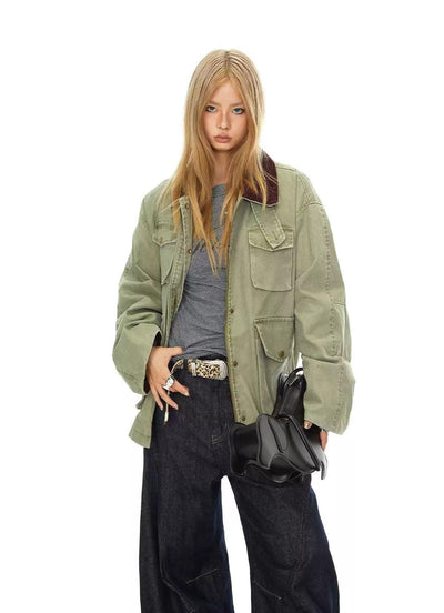 BB Snap Buttoned Pockets Denim Jacket-korean-fashion-Jacket-BB's Closet-OH Garments