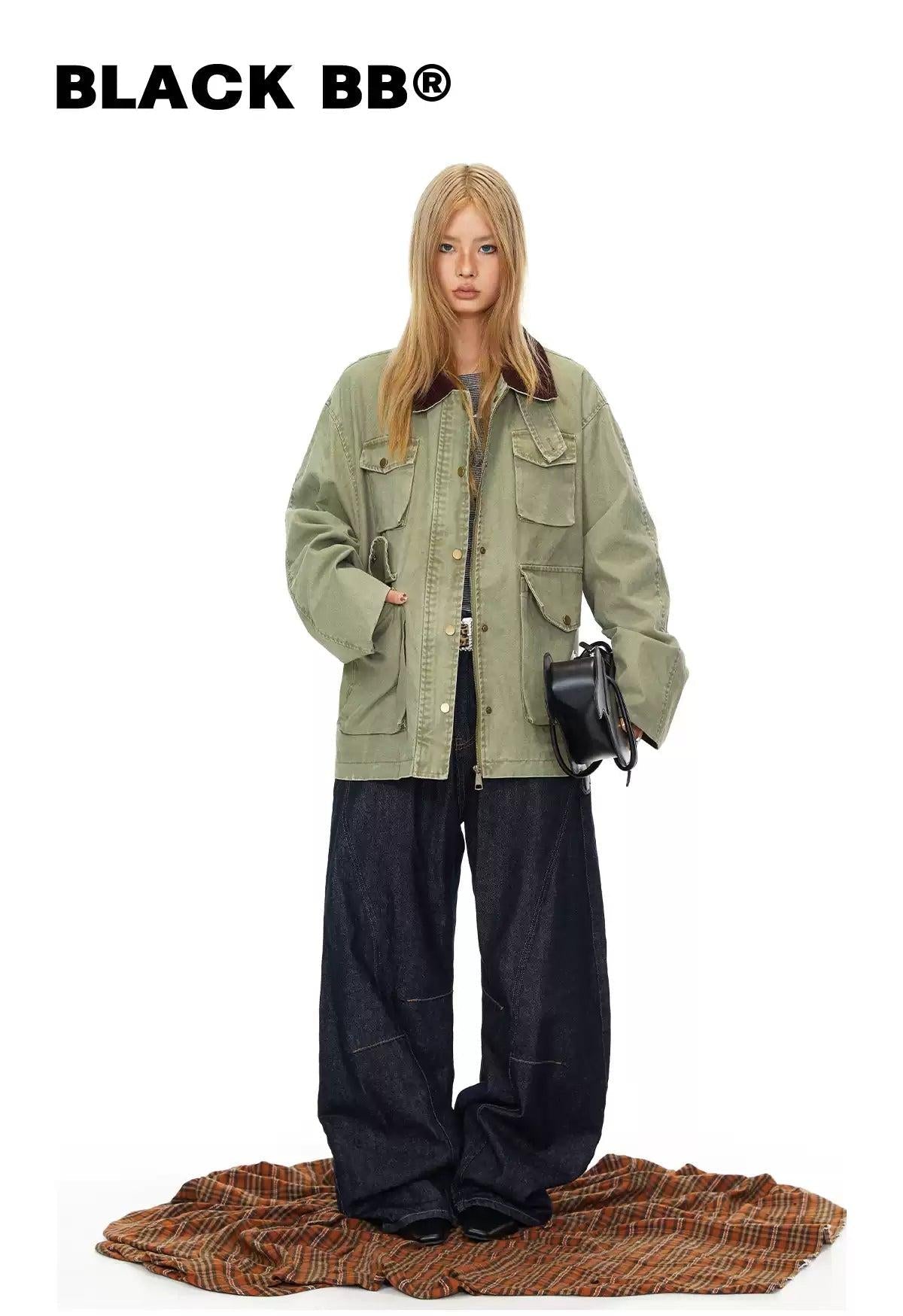 BB Snap Buttoned Pockets Denim Jacket-korean-fashion-Jacket-BB's Closet-OH Garments