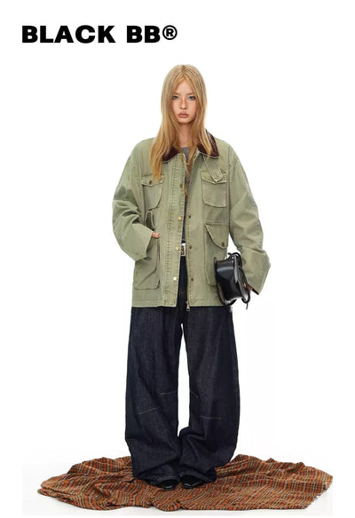 BB Snap Buttoned Pockets Denim Jacket-korean-fashion-Jacket-BB's Closet-OH Garments