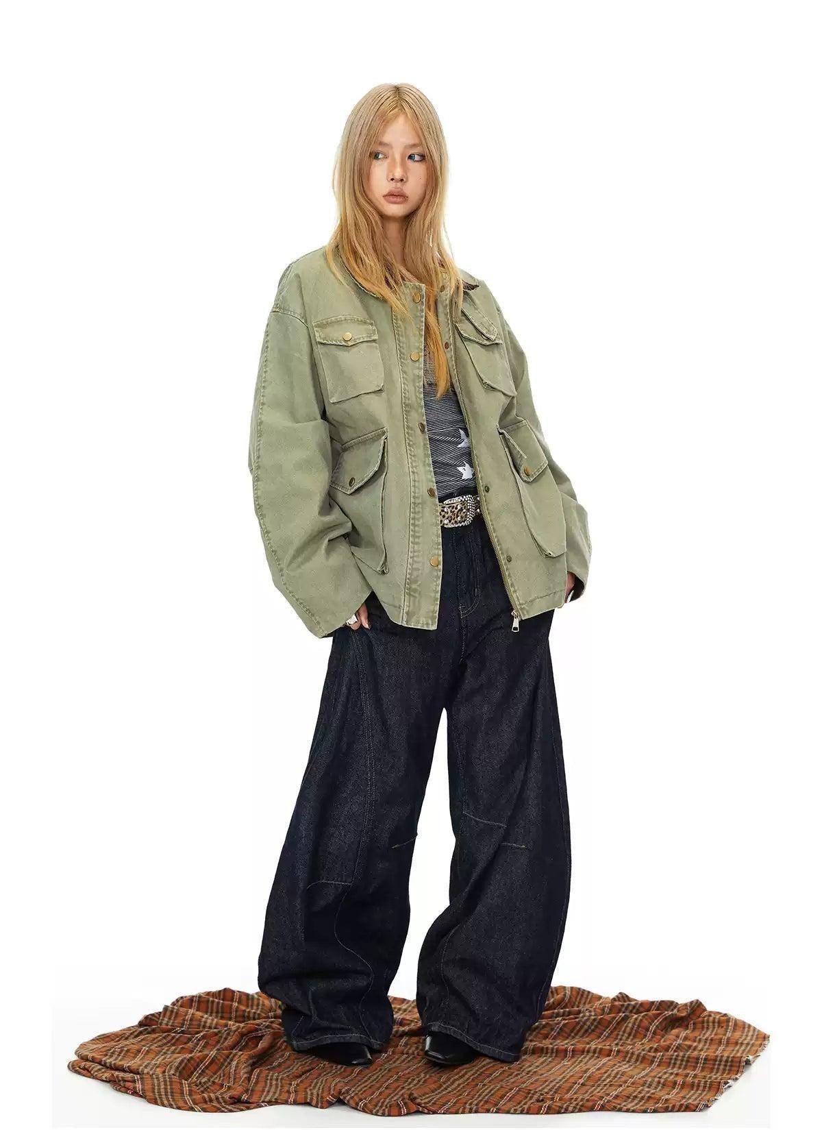 BB Snap Buttoned Pockets Denim Jacket-korean-fashion-Jacket-BB's Closet-OH Garments