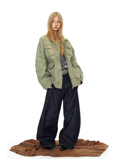 BB Snap Buttoned Pockets Denim Jacket-korean-fashion-Jacket-BB's Closet-OH Garments