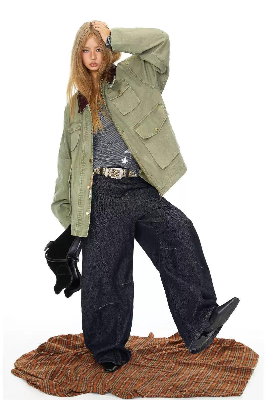 BB Snap Buttoned Pockets Denim Jacket-korean-fashion-Jacket-BB's Closet-OH Garments