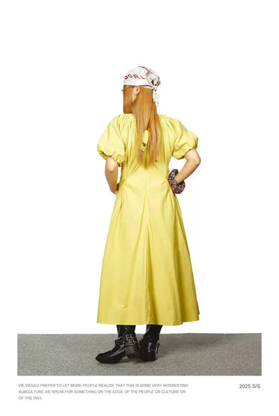 BB Solid Pleated V-Neck Dress-korean-fashion-Dress-BB's Closet-OH Garments