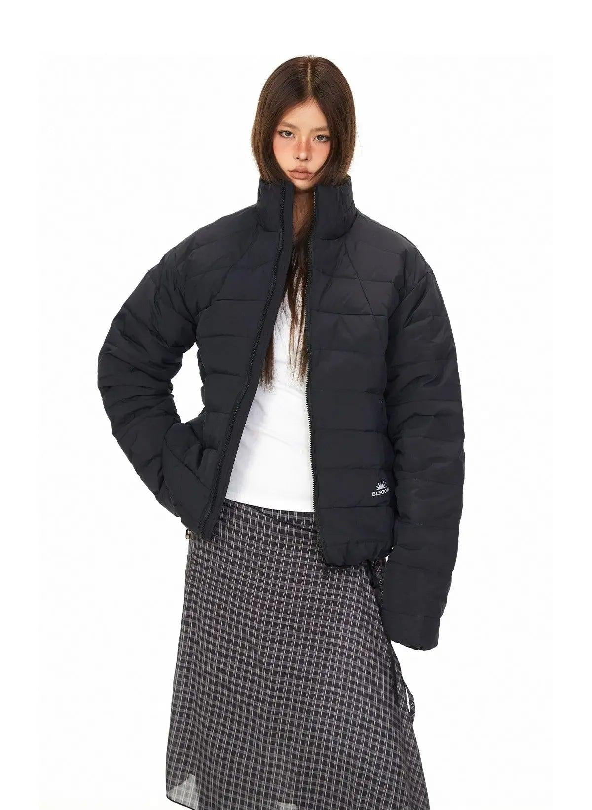 BB Stand Collar Quilted Puffer Jacket-korean-fashion-Jacket-BB's Closet-OH Garments