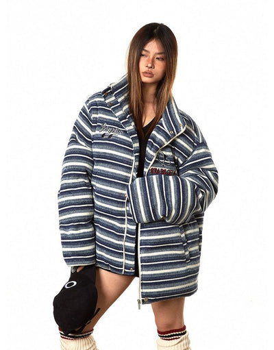 BB Striped Pattern Puffer Jacket-korean-fashion-Jacket-BB's Closet-OH Garments