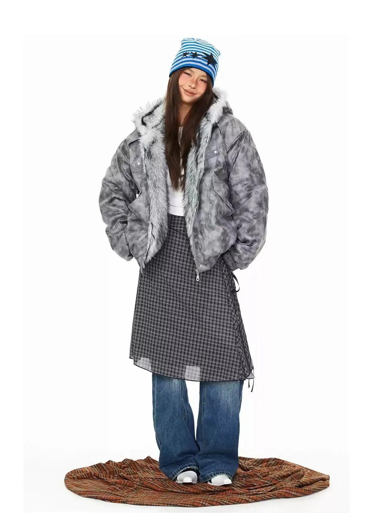 BB Tie-Dye Fur-Lined Hooded Jacket-korean-fashion-Jacket-BB's Closet-OH Garments