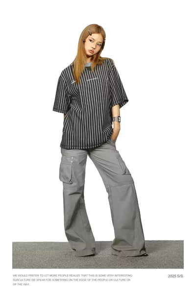 BB Vertical Stripes Print T-Shirt-korean-fashion-T-Shirt-BB's Closet-OH Garments