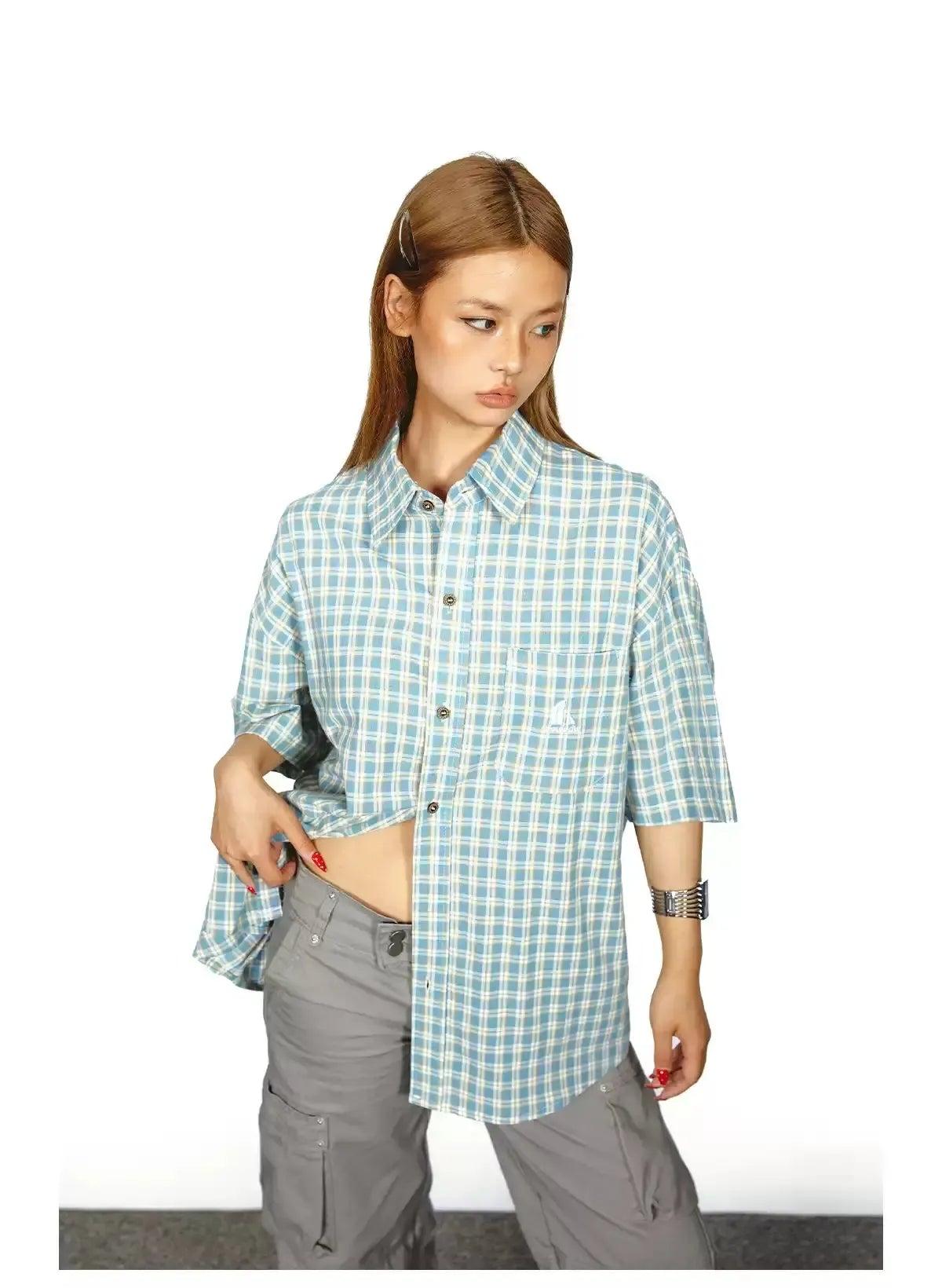 BB Vintage Checkered Buttoned Shirt-korean-fashion-Shirt-BB's Closet-OH Garments