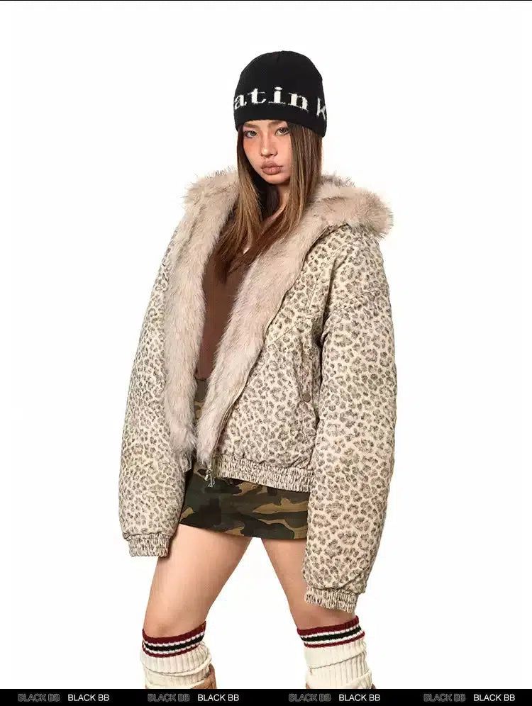 BB Washed Leopard Fur Trim Jacket-korean-fashion-Jacket-BB's Closet-OH Garments