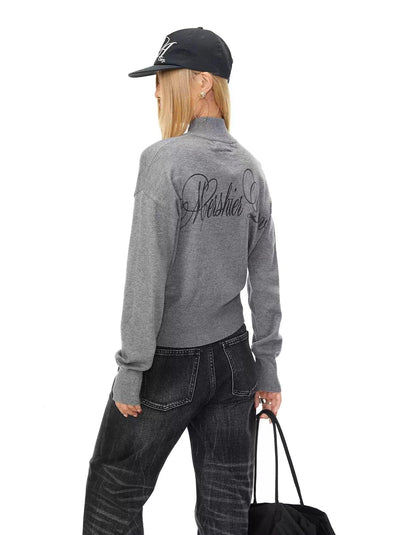 BB Zip-Up Solid Color Sweater-korean-fashion-Sweater-BB's Closet-OH Garments