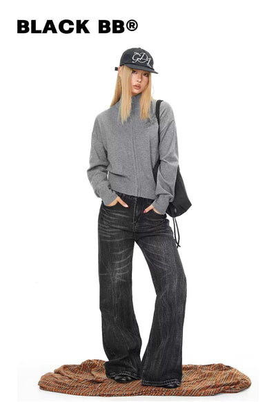 BB Zip-Up Solid Color Sweater-korean-fashion-Sweater-BB's Closet-OH Garments