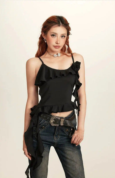 Beer Ruffled Lace Camisole-korean-fashion-Camisole-Beer's Closet-OH Garments