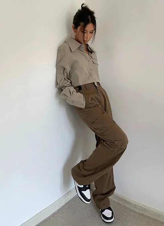 Casey Workwear Flap Pocket Cargo Pants-korean-fashion-Pants-Casey's Closet-OH Garments