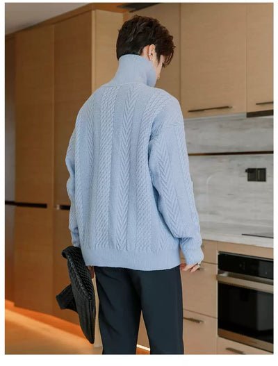 Chuan Cable Knit Cozy Fit Turtleneck-korean-fashion-Turtleneck-Chuan's Closet-OH Garments