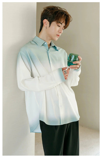Chuan Casual Gradient Color Shirt-korean-fashion-Shirt-Chuan's Closet-OH Garments