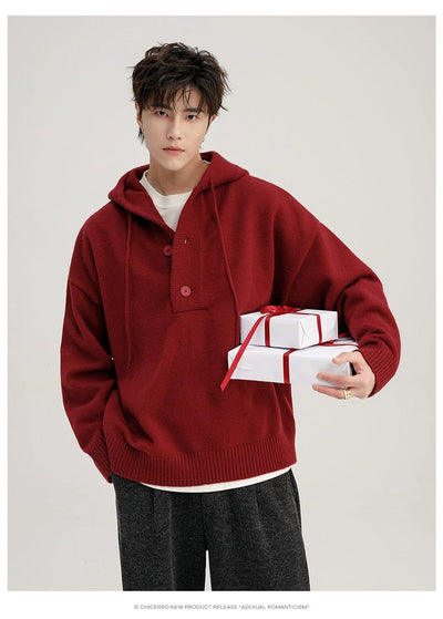 Chuan Casual Solid Color Hooded Sweater-korean-fashion-Sweater-Chuan's Closet-OH Garments