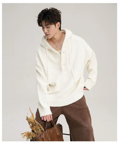 Chuan Casual Solid Color Knitted Hoodie-korean-fashion-Hoodie-Chuan's Closet-OH Garments