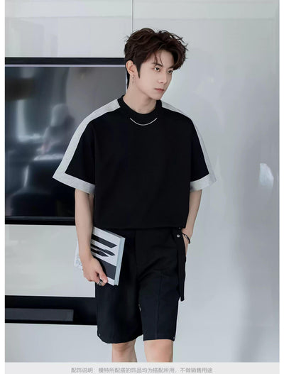 Chuan Color Contrast T-Shirt-korean-fashion-T-Shirt-Chuan's Closet-OH Garments