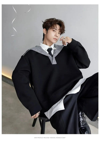 Chuan Contrast Spliced Hoodie-korean-fashion-Hoodie-Chuan's Closet-OH Garments