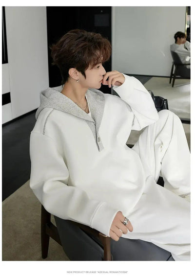 Chuan Contrast Spliced Hoodie-korean-fashion-Hoodie-Chuan's Closet-OH Garments