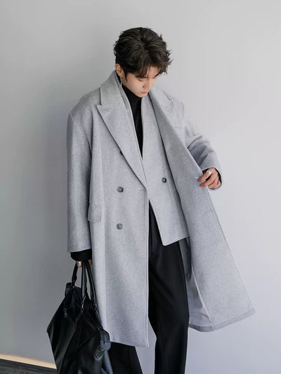 Chuan Layered Double Breasted Overcoat-korean-fashion-Long Coat-Chuan's Closet-OH Garments