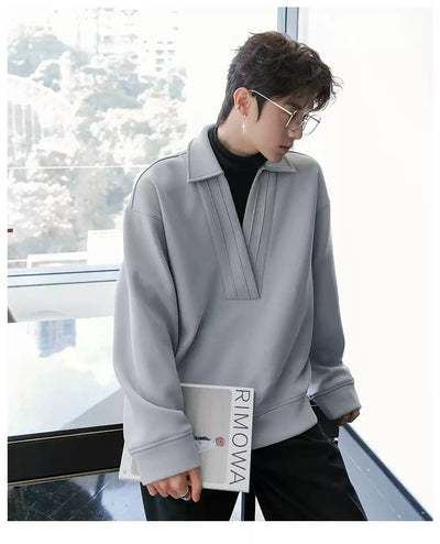 Chuan Layered V-Neck Mockneck-korean-fashion-Mockneck-Chuan's Closet-OH Garments