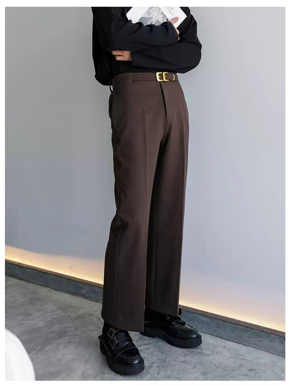 Chuan Mid-Line Slim Fit Trousers-korean-fashion-Trousers-Chuan's Closet-OH Garments