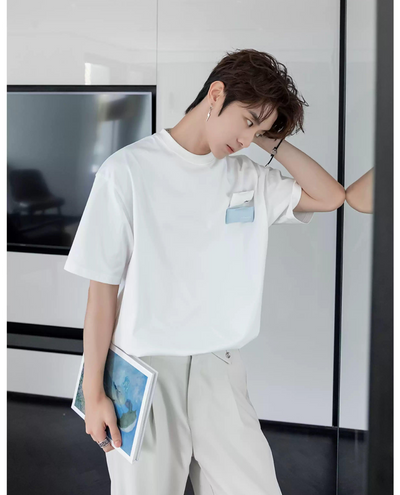 Chuan Pillow Contrast Color T-Shirt-korean-fashion-T-Shirt-Chuan's Closet-OH Garments