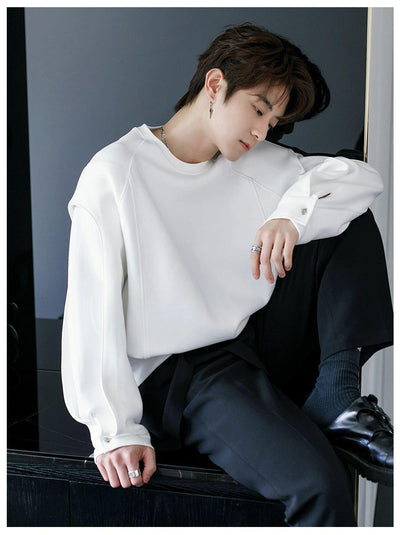 Chuan Plain Cozy Fit Crewneck-korean-fashion-Crewneck-Chuan's Closet-OH Garments