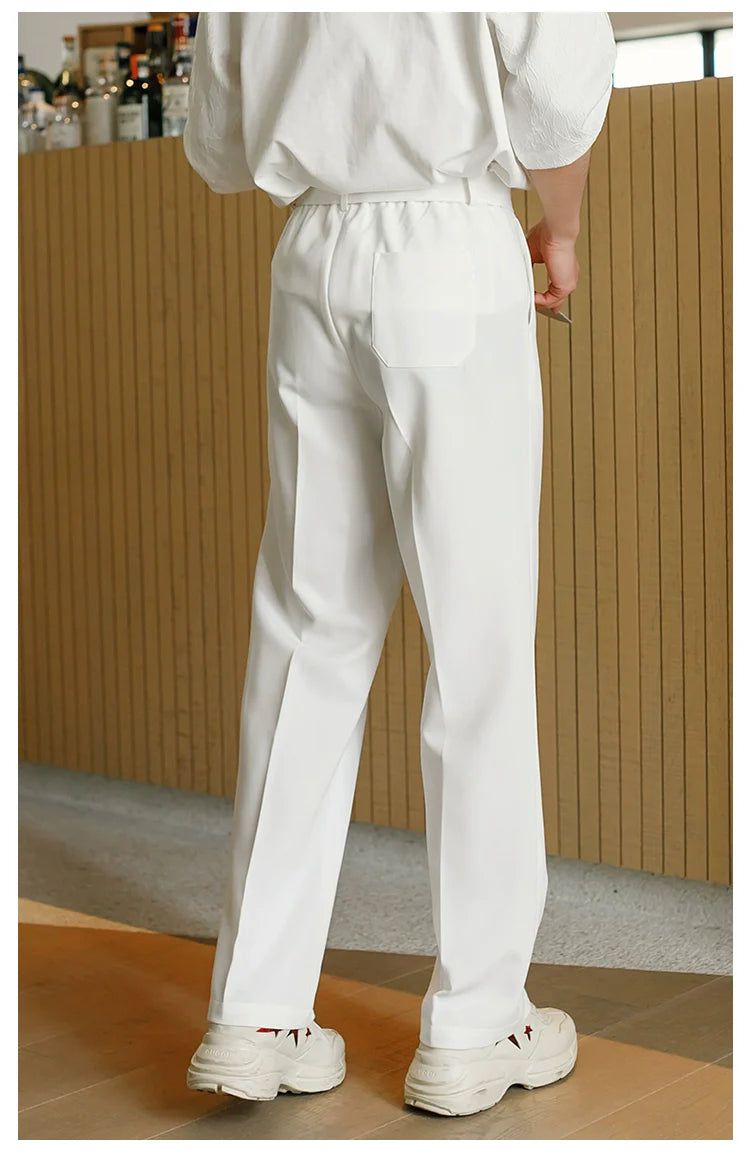 Chuan Pleated Waist Belt Pants-korean-fashion-Pants-Chuan's Closet-OH Garments