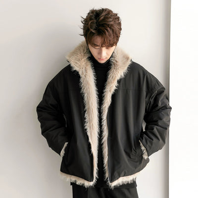 Chuan Reversible Faux Fur Jacket-korean-fashion-Jacket-Chuan's Closet-OH Garments