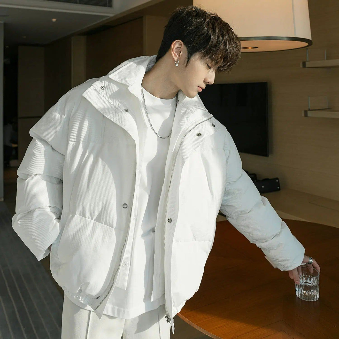 Chuan Rivet Buttons Lined Jacket-korean-fashion-Jacket-Chuan's Closet-OH Garments