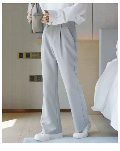 Chuan Straight Clean Fit Flared Trousers-korean-fashion-Trousers-Chuan's Closet-OH Garments