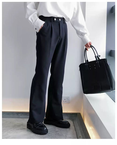 Chuan Straight Clean Fit Flared Trousers-korean-fashion-Trousers-Chuan's Closet-OH Garments