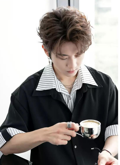 Chuan Stripe Layered Shirt-korean-fashion-Shirt-Chuan's Closet-OH Garments