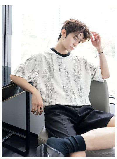 Chuan Tie-Dyed Texture T-Shirt-korean-fashion-T-Shirt-Chuan's Closet-OH Garments